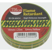 Timco ITGYSTRIPE Pvc Insulation Tape - Green & Yellow Stripe 25M X 18Mm Roll Pack 10