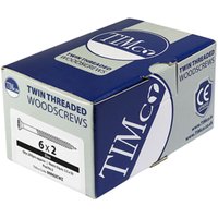 Timco 00101CWZ Twin-Threaded Woodscrews - Pz - Double Countersunk - Zinc 10 X 1 Box 200