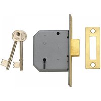 Union J2177-PL-3.00 2177 3 Lever Mortice Deadlock Polished Brass 77.5Mm 3In Box
