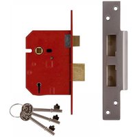 Union J2234E-PL-2.50 2234E 5 Lever Bs Mortice Sashlock Plated Brass Finish 67Mm 2.5In Box