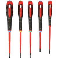 Bahco 5 Piece BE-9872SL Ergo Slim VDE Insulated Screwdriver Set