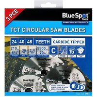 Bluespot 3 Piece Circular Saw Blade Set 210mm
