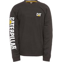 Caterpillar Trademark Banner Long Sleeve T-Shirt Size Sml Black 18496-27678-03