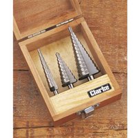 Clarke 1801381 Cht381 3 Piece Hss Stepped Cone Drill Set