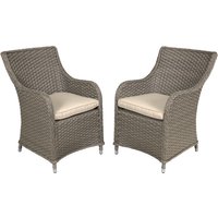 Dellonda Chester Rattan Wicker Outdoor Garden Dining Chairs 2Pc