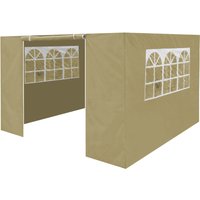 Dellonda Premium Side Walls/Doors/Windows For Gazebo/Marquee Fits 2 X 2M Models - Beige