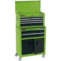 Draper 19566 Combined Roller Cabinet And Tool Chest 6 Drawer 24in Green each