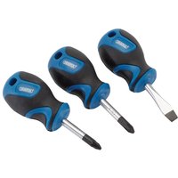 Draper 3 Piece Soft Grip Stubby Screwdriver Set