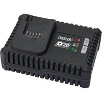 Draper Fast Battery Charger for D20 20v Cordless Lithium Ion Batteries