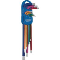 Draper Expert 9 Piece Extra Long Arm Colour Coded Hex Key Set