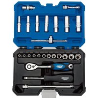 Draper 25 Piece 1/4" Drive Hex Socket Set Metric