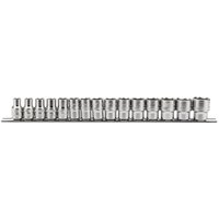 Draper 15 Piece 1/2" Drive Socket Set Metric on Rail