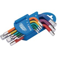 Draper 9 piece Metric Coloured Short Arm Hex Key Set