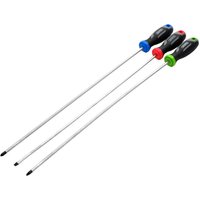 Draper 3 Piece Soft Grip Long Reach Screwdriver Set