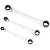 Draper Metric 4-In-1 Reversible Double Ring End Ratchet Spanner Set (3 Piece) Pk 1 11652