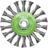 Draper Stainless-Steel Twist-Knot Flat Wire Wheel Brush 115Mm M14 each 1 08061