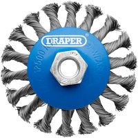 Draper Steel Bevelled Twist-Knot Wire Wheel Brush 100Mm M14 each 1 08062
