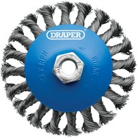 Draper Steel Bevelled Twist-Knot Wire Wheel Brush 115Mm M14 each 1 08063