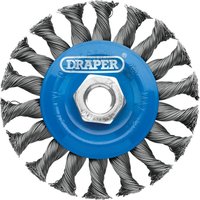 Draper Steel Twist-Knot Flat Wire Wheel Brush 100Mm M14 each 1 08055