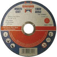 Faithfull Multi-Purpose Cutting Disc 125 x 1.0 x 22.23 mm (Pack 10) FAI12510MUL