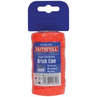 Faithfull Hi-Vis Nylon Brick Line 100M (330Ft) Orange