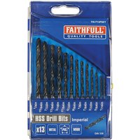 Faithfull 13 Piece HSS Drill Bit Set Imperial