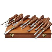 Faithfull 12 Piece Wood Carving Chisel Set in Case