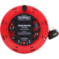 Faithfull 4 Socket Cable Extension Reel 240v