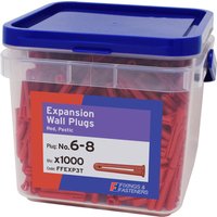 Fixings & Fasteners FFEXP3T Expansion Wall Plug Red 6-8 Tub 1000