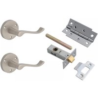 Forge Door Pack - Scroll Lever On Rose Satin Chrome Finish