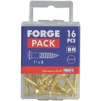 Forgepack FPCSK1128BR Wood Screw - Countersunk Head - Solid Brass 1 1/2in X 8 (Pack Of 10)