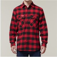 Hard Yakka Long Sleeve Check Flannel Shirt Size Med Red 36844-68858-04