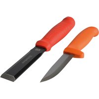 Hultafors 391073 Chisel Edc 25Mm & Craftsmenfts Knife Hvk In A Double Holster