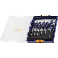 Irwin 6 Piece Blue Groove 6X Tri-Flute Wood Auger Drill Bit Set