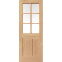 JB Kind Thames Oak 6 Light Internal Door - Unfinished 40 X 2040 X 826
