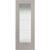 JB Kind Tigris Light Grey Full Glazed Laminate Internal Door 35 X 1981 X 610