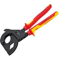 Knipex 95 36 VDE Insulated Ratchet Action Steel Wire Cable Cutter
