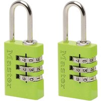 Master Lock 7620EURTCOL Aluminium 3-Digit Combination 20Mm Padlock Colour X 2