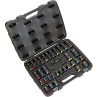 Sealey 34 Piece 1/2" Drive Lock On Hexagon Impact Socket Set