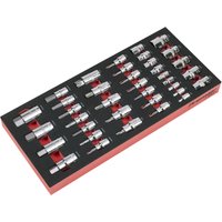 Sealey Premier 37 Piece 1/4" Drive Socket Bit Set in Module Tray