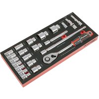 Sealey Premier 22 Piece 1/2" Drive Socket Set in Module Tray