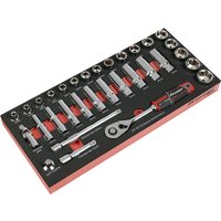 Sealey 32 Piece 3/8" Drive Hexagon Socket Set in Module Tray