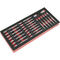 Sealey Premier 44 Piece 10mm Hex Shank Screwdriver Bit Set in Module Tray