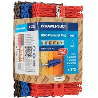 Rawlplug UNO® Mixed Plugs Pack 272 with Drill Bit R-U1-MIX-RBRB-272D