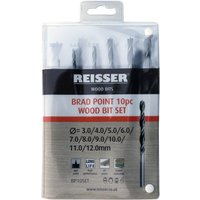 Reisser BP10SET Brad Point Wood Bit Set (10Pc) 3.0 - 12.0Mm (Hanger)