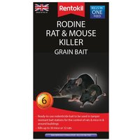 Rentokil PSMR13 Rodine Rat & Mouse Killer Grain Bait (Sachets 6)