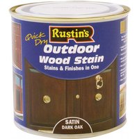 Rustins ESDO500 Quick Dry Exterior Woodstain Satin Dark Oak 500Ml