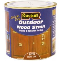 Rustins ESLO500 Quick Dry Exterior Woodstain Satin Light Oak 500Ml