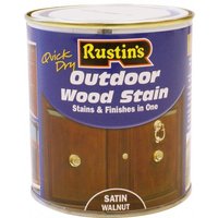 Rustins ESWA500 Quick Dry Exterior Woodstain Satin Walnut 500Ml