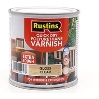 Rustins POGCW250 Quick Dry Polyurethane Varnish Gloss Clear 250Ml Pogcw250